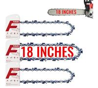 FuGuiB 18 Pulgadas Cadena Motosierra, 3/8"LP 1,3 mm 62 Eslabones 45cm, 3Pcs | Compatible con Ego Power cs1800e / cs1804 / cs1805e; Compatible con Makita gcu04z / gcu04t1 / gcu06z / gcu06t1