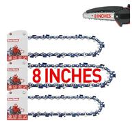 FuGuiB 8 Pulgadas Cadena Motosierra, 3/8"LP 1,1 mm 33 Eslabones 20cm, 3Pcs