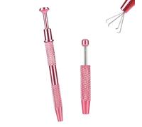 Fukaisu 2uds Juego Herramientas Agarradoras Bolas Piercing, Herramienta Cambiadora Piercing de 4 Garras Kit Desmontaje Perforado Cuerpo Roscado para Joyas Uñas Tornillos y Objetos Pequeños (Rosa)