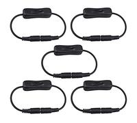 FULARR® Cable DC en-Línea Interruptor On/Off, 5.5 X 2.1mm Macho a Hembra Adaptador Conector, para LED Tira CCTV Cámara
