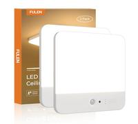 FULEN Plafon LED Techo con Sensor de Movimiento, Lampara Techo sin Cables para Baño con Batería, Luz de Ducha Recargable, Porche, Escaleras, Garaje, 3 Temperaturas de Color, Control Remoto,2 Paquetes