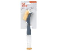 Full Circle Cepillo Dispensador de Jabón de Espuma para Platos | Reutilizable y Recargable con Depósito Integrado y Resorte para Crear Espuma | Base de Silicona Antideslizante | Gris