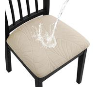 Fuloon Fundas Sillas, Pack de 4 Fundas Sillas Ajustables Impermeable,Fundas para Sillas de Comedor Fácil de Instalar Super Suave Lavables