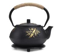 Fuloon Tetera Japonesa de Hierro Fundido con Infusor, 30oz/0.9L Tetera Portatil China Antigua Negro, Metal Filtro