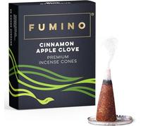 Fumino® Clavo de Manzana y Canela Conos de Incienso Fresco 15 por Caja Fragancia de Humo Masala Agarbatti para la Relajación, Meditación, Antiestrés - Decoración de Hogar