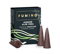 Fumino® Jazmín Aloe Vera Conos de Incienso Fresco Reflujo Cascada 15 por Caja Fragancia de Humo Masala Agarbatti para la Relajación, Meditación, Antiestrés - Decoración de Hogar