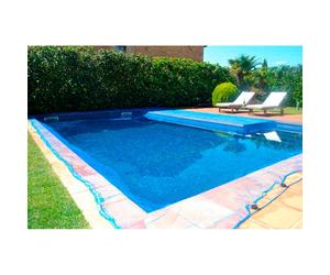 Fun & go 81039 malla para piscina leaf pool cover, multicolor, 7x7 m