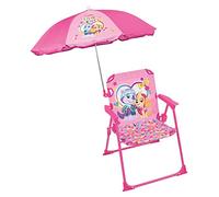 Fun House 5XL.38,5 x P Ø65 cm para niño, diseño de Patrulla de niña Stella Everest Silla Plegable Camping Dimensiones: 38,5 XL.38,5 x P.37,5 cm + Parasol Ø 65 cm, Rosa