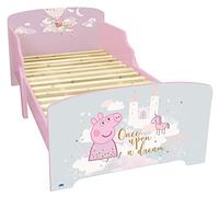 FUN HOUSE | Cama Peppa Pig para niños de 3 años+ | 140 x 70 cm | Somier de láminas incluido | MDF resistente fácil de montar | Diseño de hadas de castillo y unicornio | Muebles de dormitorio niña