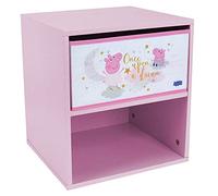 Fun House Infantil 713497 Peppa Pig - Mesita de Noche con cajón H.36 X L. 33 x 30 cm, Color Blanco