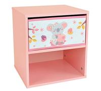Fun House CALLY MIMI KOALA Mesita de Noche Infantil con Cajón, Blanco/Gris, 36 x 33 x 30 cm