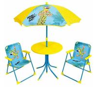 Fun House MARSUPILAMI Mobiliario de jardín para niños con mesa, 2 sillas y sombrilla