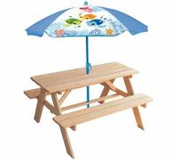 Fun House Mesa de picnic de madera Ma Petite Carapace con sombrilla tortuga
