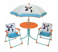 Fun House Panda India Muebles de jardín con mesa, 2 sillas plegables y sombrilla para niños