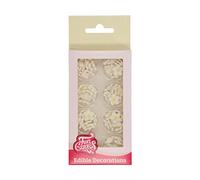 FunCakes Decoraciones de Azúcar Flores Blancas: Listas para usar en la decoración de tartas, perfectas para cupcakes, muffins y más, Set/64