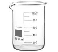 FunChem Matraz de Precipitados Alto Graduado en Vidrio de Borosilicato de Alta Resistencia con Pico Vertedor - Matraz de Laboratorio para Mezclar y Almacenar, 1000 ml