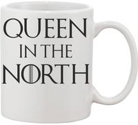 Functon+ Queen in The North Tribute for Our Beloved Queen Sansa - Taza de cerámica, color blanco