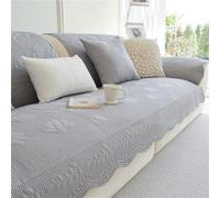 Funda Acolchada de algodón for sofá,Cama Antideslizante, de sofá festoneada, Funda Protectora Lavable Muebles(Grey 3,70 * 120cm)