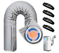 Funda Aislamiento Portátil Para Manguera De Aire Acondicionado, Cubierta De Manguera De Ac, Se Adapta A Mangueras De Escape De 5 A 5,9 Pulgadas De Diámetro, Con Doble Velcro (Gris)