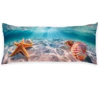 Funda Almohada 105 cm Azul Funda Cojin Mar Protector Almohada Cervicales y Cuello, Fundas Cojines Cama Decorativos Súper Suave Fundas Cojin Embarazada Larga Cojines, para Dormir Lado Embarazo C - 957