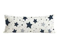 Funda Almohada 135 x 45 cm, Blanco Funda de Almohada Larga para Dormir de Lado Cómoda, Estrella Cushion Covers con Cremallera Invisible, Suave Terciopelo Pillow Case para Decoración Cama Sofá O0-75