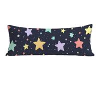 Funda Almohada 135 x 45 cm, Negro Funda de Almohada Larga para Dormir de Lado Cómoda, Estrella Cushion Covers con Cremallera Invisible, Suave Terciopelo Pillow Case para Decoración Cama Sofá O0-589