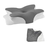 Funda Almohada Cervical Seda Helada para Espuma Viscoelástica Gris | Cubierta protectora ortopédica transpirable extraíble, exclusiva para almohada contorno de espuma viscoelástica, 63x38x14cm