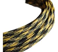 Funda Cables Electricos Cable Trenzado expandible con Fundas Planas de Piel Serpiente 3,0 mm, 4, 6, 8, 10, 12 y 16(Black Yellow,10MM,20 Meters)