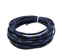 Funda Cables Electricos Funda de Cable Trenzada expandible 2/10 m, 2/4/6/8/10/12/14/16/20/25/30/40 mm, Funda Protectora Nailon con Aislamiento(Black Blue Cross,30mm,2 Meters)