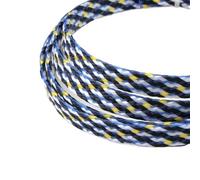 Funda Cables Electricos Funda Trenzada expandida de 1/5/20/50 m, Hilo algodón PP, Envoltura Alambre 4, 8 y 12 mm, protección Cables, arnés línea, Funda Cable(Black Yellow White,4mm,20 Meters)