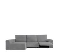 Funda Chaise Longue brazo largo izquierda bielástica Jaz 06-GRIS BRAZO LARGO IZQUIERDA