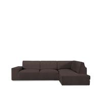 Funda Chaise Longue con respaldo derecha bielástica Roc 07-MARRÓN