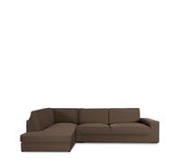 Funda Chaise Longue con respaldo izquierda bielástica Jaz 07-MARRÓN