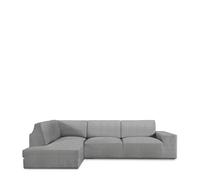 Funda Chaise Longue con respaldo izquierda bielástica Roc 06-GRIS CLARO IZQUIERDA