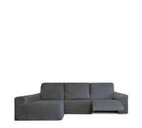 Funda Chaise Longue relax brazo largo izquierda bielástica Roc 16-GRIS OSCURO
