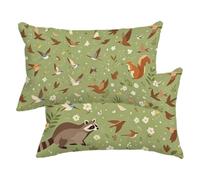 Funda Cojin 40x60 2 Piezas, Verde Salvia Fundas Cojines Exterior Lino -4191