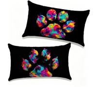 Funda Cojín 40x80 cm Juego de 2 Color, Funda Almohada 40 x 80 cm, Lino Cojines para Sofa Abstracto Patrón Impresión a Doble Cara HD para Exterior Primavera y Verano Decorativos, Regalo Mujer D-894K36
