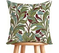 Funda Cojín 80x80 cm Copricuscini Divano Verde Salvia Cojines Sofa Lino para Sofá Cama Coche Hogar Decorativos Paisaje P-P5786