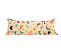Funda de Almohada 50 x 150 cm Moderno Protector Almohada 150 cm con Cremallera Invisible, Terciopelo Suave Pillow Case Largas Mariposa Impresión a Doble Cara para Cama, Sofá y Dormitorio dg-631