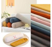 Funda de almohada decorativa de felpa suave cilíndrica para sofá, cama, sala de estar, solo funda, funda de almohada de cuerpo completo con soporte para el cuello y la zona lumbar (Azul oscuro, 20x80