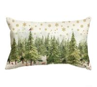 Funda de almohada festiva festiva 10x10 pulgadas para decoración de sofá | Material de lino, textura transpirable, colores resistentes a la decoloración, precisión cortada a mano, temática navideña