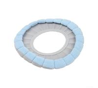 Funda de asiento de inodoro de acrílico aislada de 30 cm con asa (azul) | Aislamiento extra grueso, tacto de poliéster suave, lavable a máquina, correa de fácil asa, se adapta a asientos ovalados
