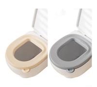 Funda de asiento de inodoro de EVA impermeable para inodoros de tamaño estándar, acolchada suave para mayor comodidad, se adapta a modelos redondos ovalados y alargados, agradable a la piel (gris +