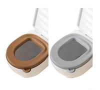 Funda de asiento de inodoro de EVA impermeable para inodoros de tamaño estándar, acolchada suave para mayor comodidad, se adapta a modelos redondos ovalados y alargados, agradable a la piel (gris +