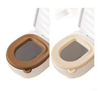 Funda de asiento de inodoro de EVA impermeable para inodoros de tamaño estándar, acolchada suave para mayor comodidad, se adapta a modelos redondos ovalados y alargados, agradable a la piel (marrón +