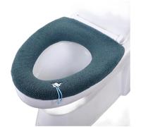 Funda de asiento de inodoro de felpa, suave, cálida, lavable, ajuste elástico para asientos ovalados estándar del Reino Unido, baño, 32 x 32 cm