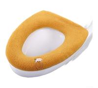 Funda de asiento de inodoro de felpa, suave, cálida, lavable, elástica, ajuste para asientos ovalados estándar del Reino Unido, baño, 32 x 32 cm (B)