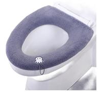 Funda de asiento de inodoro de felpa, suave, cálida, lavable, elástica, ajuste para asientos ovalados estándar, baño del Reino Unido, 32 x 32 cm (E)