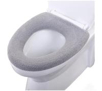 Funda de asiento de inodoro suave y cálida de felpa lavable para asiento ovalado estándar, capa higiénica de fibra elástica, 32 x 32 cm (alto)