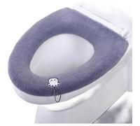 Funda de asiento de inodoro suave y cálida de felpa lavable para asiento ovalado estándar, capa higiénica de fibra elástica, 32 x 32 cm (E)